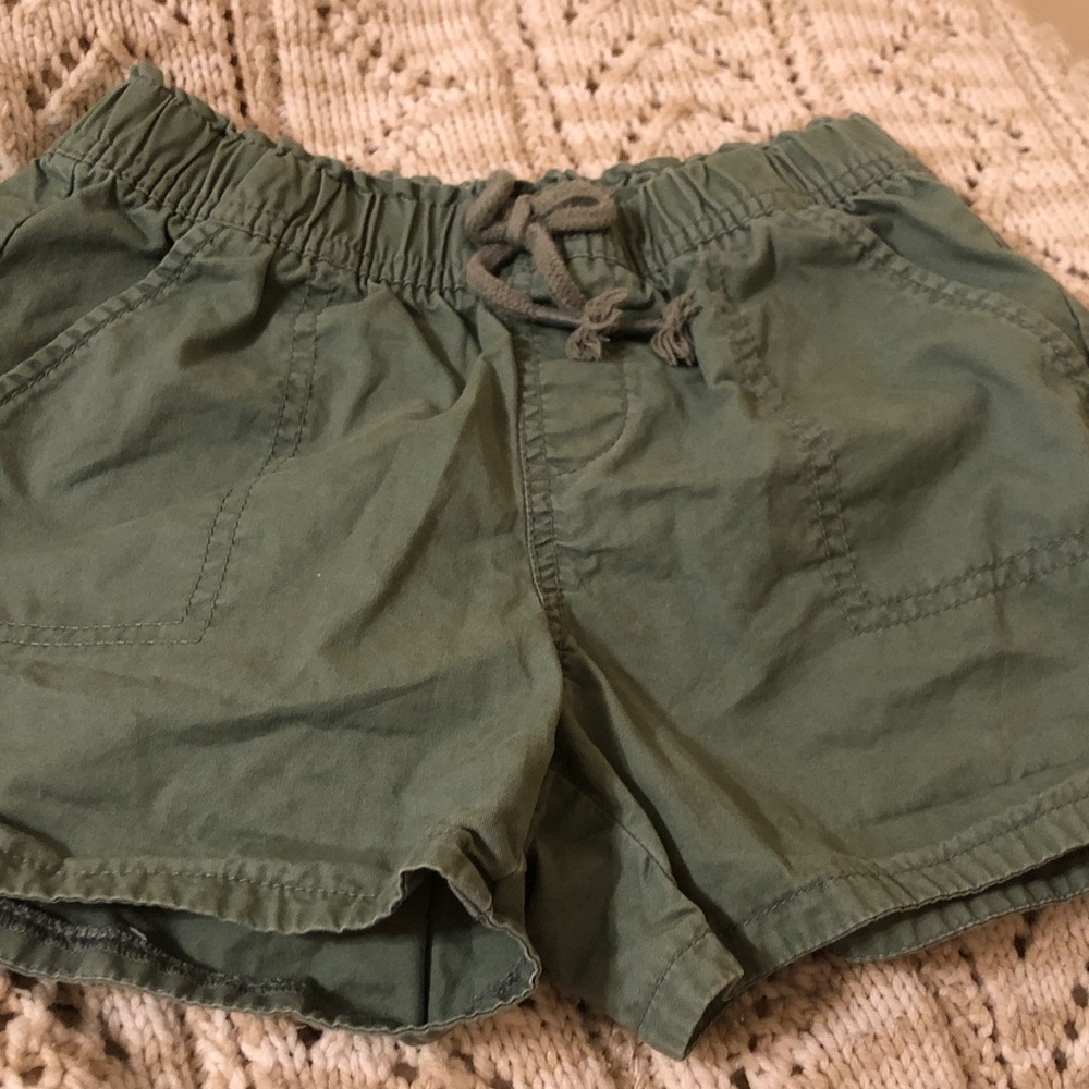GAP Olive Green Elastic-Waist Drawstring Shorts